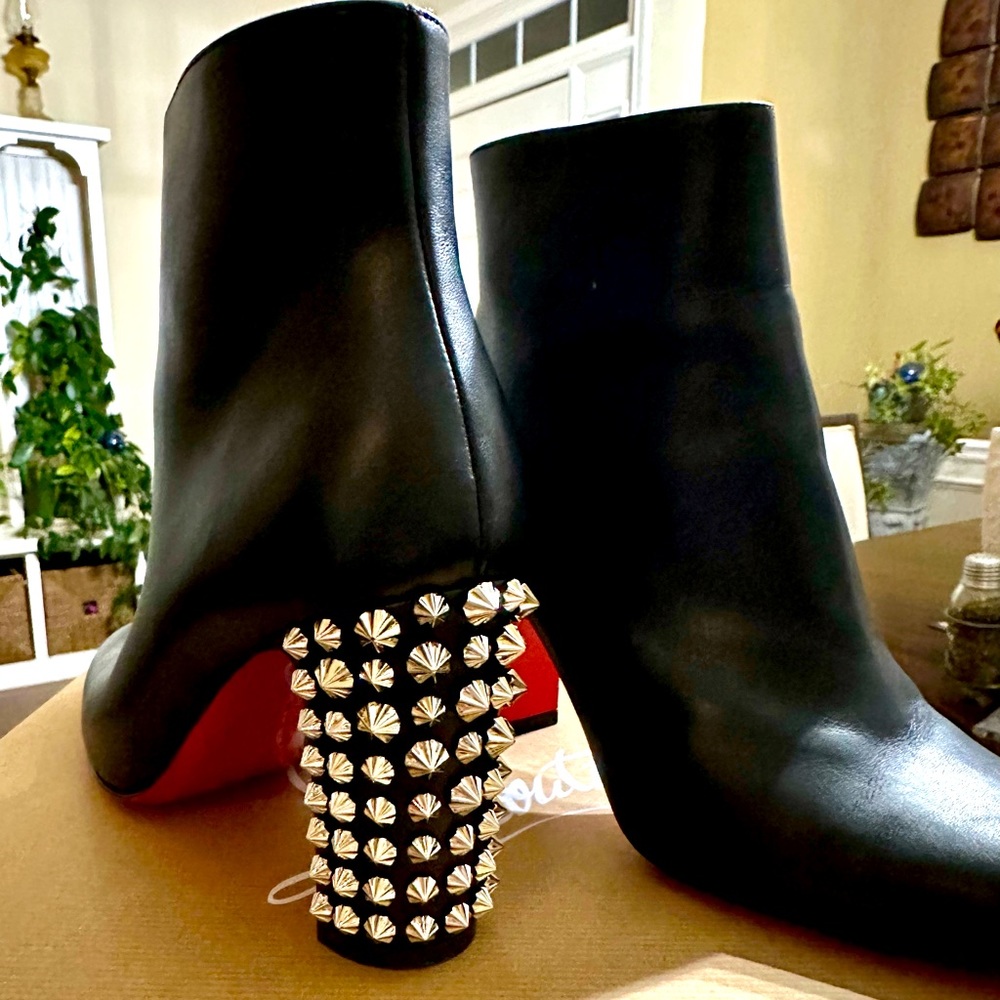 Christian Louboutin Black Leather Boots | Size 37